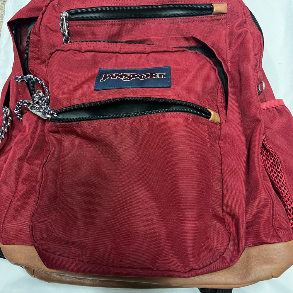 Red Jansport backpack.